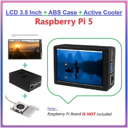 Raspberry Pi 5 LCD 3.5 Inch Touch Display with ABS Case  Active Cooler Kit